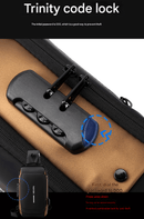 Black Men's Anti - Theft Crossbody Sling Bag with USB Charging Port & Combination Lock - RnR Galore