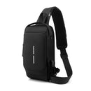 Black Men's Anti - Theft Crossbody Sling Bag with USB Charging Port & Combination Lock - RnR Galore