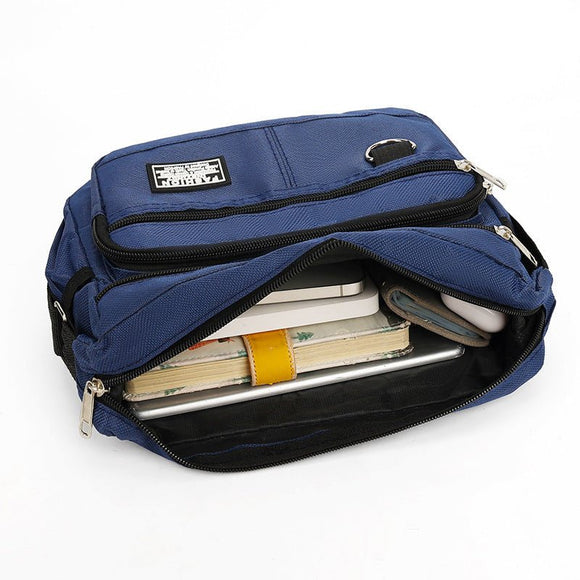 Black Men's Waterproof Oxford Cloth Crossbody Bag - Durable Anti - Theft Shoulder Backpack for Business, Travel & 10 - inch Tablet - RnR Galore