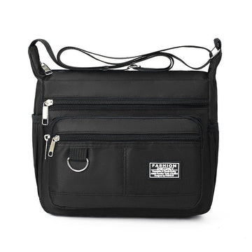 Black Men's Waterproof Oxford Cloth Crossbody Bag - Durable Anti - Theft Shoulder Backpack for Business, Travel & 10 - inch Tablet - RnR Galore