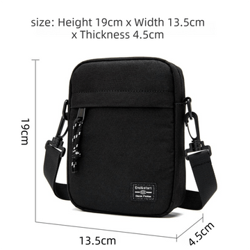 Black Mini Streetwear Oxford Cloth Crossbody Bag - Ultra - Light (200g) Fashion Sling Pack, Fits 8 - inch Tablet - RnR Galore