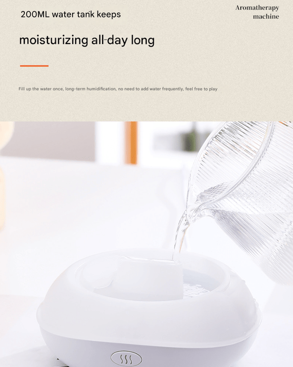 Black Mini USB Aromatherapy Diffuser with Flame Projection - Portable Humidifier for Home and Car Use - RnR Galore
