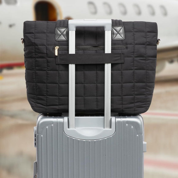 Black New Large Capacity Tote Bag - Fashionable Quilted Women's Shoulder Bag and Laptop Bag - RnR Galore