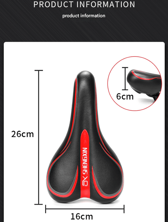 Black patterned style Mountain Bike Saddle - Comfortable and Durable Bicycle Seat for MTB and Road Bikes - RnR Galore