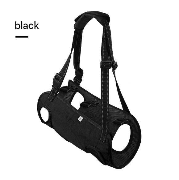 Black Pet Support Harness for Senior and Disabled Dogs - Adjustable Chest and Back Support Leash(Size S) - RnR Galore