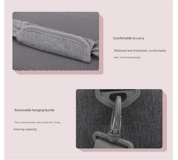 Black Portable Pet Travel Carrier Bag - Foldable, Durable, and Comfortable for Small Dogs & Cats 40cmx25cmx25CM - RnR Galore