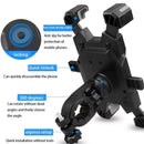 Black Secure Grip Bike Phone Mount - Adjustable 360 Rotation Bicycle Handlebar Holder, Universal Cradle for MTB & Road Cycling - RnR Galore