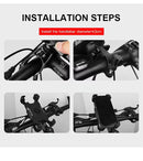 Black Secure Grip Bike Phone Mount - Adjustable 360 Rotation Bicycle Handlebar Holder, Universal Cradle for MTB & Road Cycling - RnR Galore