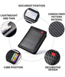 Black Sleek Carbon Fiber Vertical Wallet for Men - Slim Bifold Card Holder with Clear ID Window - RnR Galore