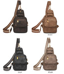 Black Stylish PU Leather Sling Crossbody Bag for Women - Multi - Pocket Chest Pack with Adjustable Wide Strap - RnR Galore