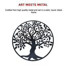 Black Tree of Life Wall Art Hanging Metal Iron Sculpture Garden 60cm - RnR Galore