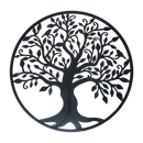 Black Tree of Life Wall Art Hanging Metal Iron Sculpture Garden 60cm - RnR Galore