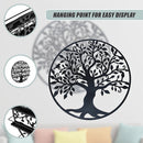 Black Tree of Life Wall Art Hanging Metal Iron Sculpture Garden 99cm - RnR Galore