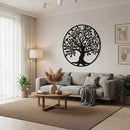 Black Tree of Life Wall Art Hanging Metal Iron Sculpture Garden 99cm - RnR Galore
