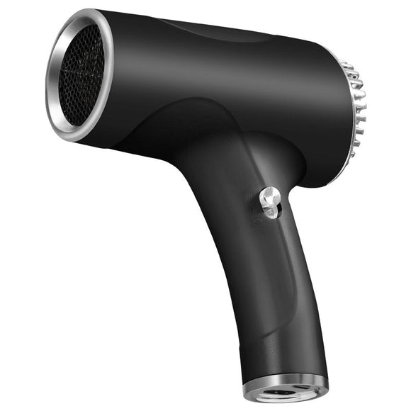 Black Ultra - Lightweight Ionic Cordless Hair Dryer, USB Rechargeable Portable Blow Dryer with Cool Air for Travel & Home - RnR Galore