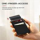 Black Ultra - Slim RFID Blocking Pop - Up Wallet - Automatic Card Holder with Metal Case & Secure Screw Base - RnR Galore