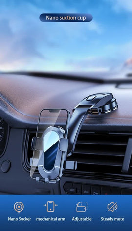 Black Universal Car Phone Mount Holder - 360° Rotation with Upgraded Suction Cup for Dashboard & Windscreen - RnR Galore