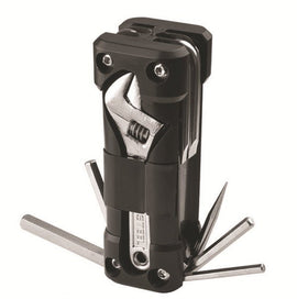 Black Versatile 16 - in - 1 Bike & Motorcycle Multi - Tool - Portable Repair Kit with Adjustable Wrench - RnR Galore