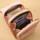 Black Women's Cute Mini PU Leather Crossbody Phone Bag (19x12x4cm) - Touch Screen Window, Vertical Style - RnR Galore