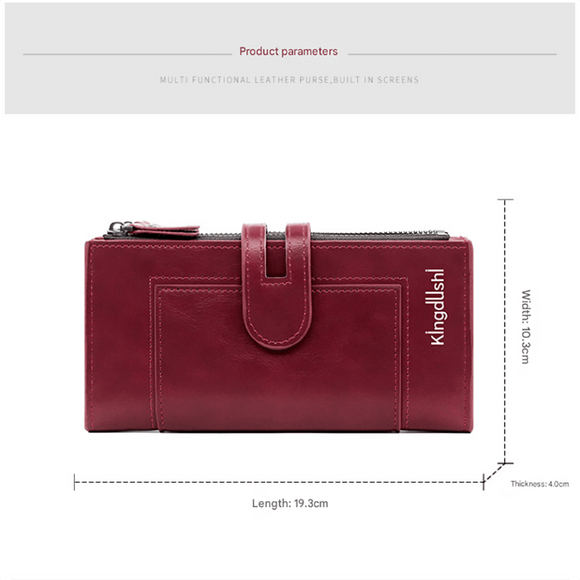 Black Women's Stylish Long Wallet - Multi - Card Slot PU Leather Clutch with Phone Pocket & Coin Zipper - RnR Galore