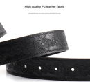 Black Women's Western Style Embossed Belt 2 Pack Vintage PU Leather Waistband with Antique Silver Buckle for Jeans and Dresses Y2K Fashion - RnR Galore