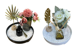 Bloom Flower Tray & Fragrance Diffuser Set - Black - RnR Galore