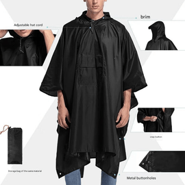 Blue 3 - in - 1 Multifunctional Outdoor Rain Poncho - Ground Mat & Shelter - Lightweight & Waterproof for Hiking & Camping - RnR Galore