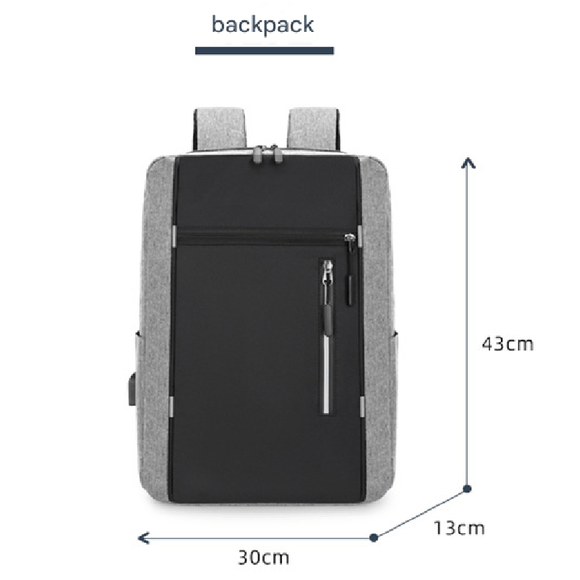 Blue 3 Piece Mens Backpack Set with Sling Bag and Pouch USB Charging Port Large Capacity Laptop Daypack Water Resistant Business Travel School Bag - RnR Galore