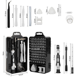 Blue and Black Professional 115 - in - 1 Precision Screwdriver Set - Magnetic Repair Tool Kit for PC, Laptop, Phone & Electronics - RnR Galore