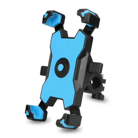Blue and Black Secure Grip Bike Phone Mount - Adjustable 360 Rotation Bicycle Handlebar Holder, Universal Cradle for MTB & Road Cycling - RnR Galore