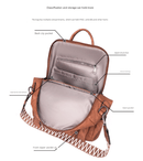 Blue Chic Women's PU Leather Convertible Backpack - Anti - Theft Design, Multi - Pocket Shoulder Bag with Tassel - RnR Galore