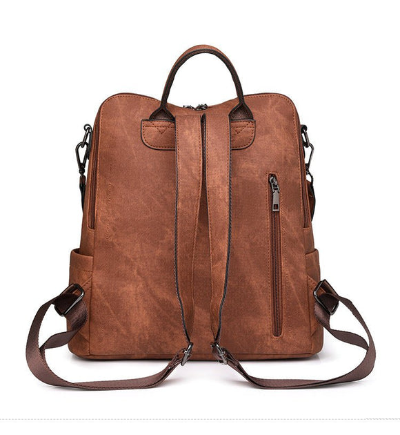 Blue Chic Women's PU Leather Convertible Backpack - Anti - Theft Design, Multi - Pocket Shoulder Bag with Tassel - RnR Galore