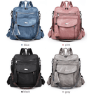 Blue Chic Women's PU Leather Convertible Backpack - Anti - Theft Design, Multi - Pocket Shoulder Bag with Tassel - RnR Galore