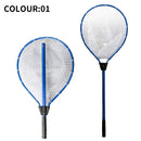Blue High Strength Large Landing Net - Fishing Net with Long Foldable Handle and Soft Rubber Netting, Dip Net for Fishing, Ideal for Boat, Pier, River Angling - RnR Galore