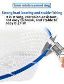 Blue High Strength Large Landing Net - Fishing Net with Long Foldable Handle and Soft Rubber Netting, Dip Net for Fishing, Ideal for Boat, Pier, River Angling - RnR Galore