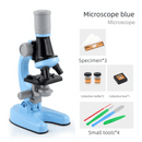 Blue Kids Biological Microscope Kit 100x 400x 1200x LED Magnification STEM Science Toy for School Students with Sample Slides - RnR Galore