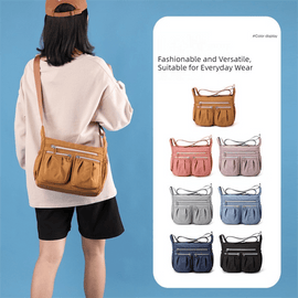 Blue Multi - Pocket Lightweight Nylon Crossbody Bag – Stylish, Functional, and Spacious Shoulder Bag for Women - RnR Galore