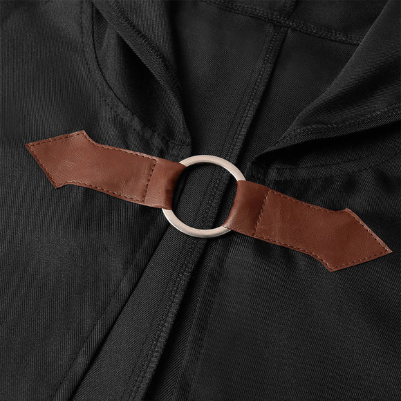 Blue Shadow Wanderer Hooded Cape - Premium Velvet Robe for Jedi, Wizard & Medieval Cosplay - RnR Galore