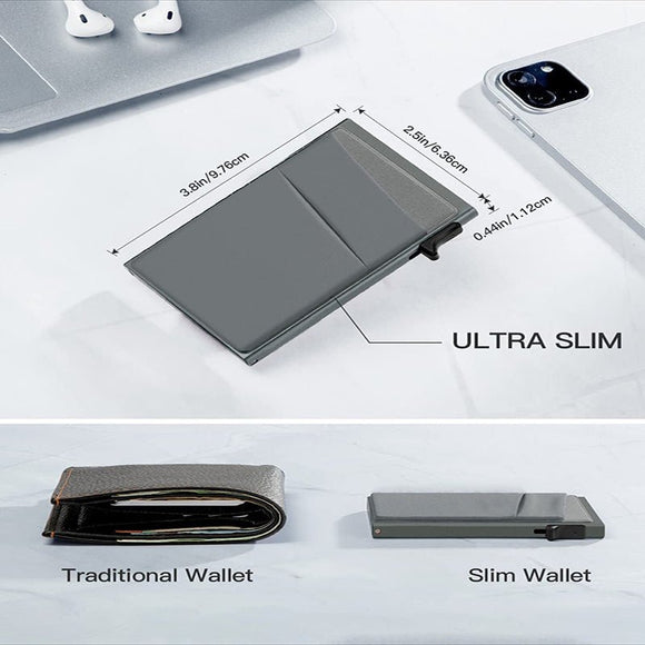 Blue Ultra - Slim RFID Blocking Pop - Up Wallet - Automatic Card Holder with Metal Case & Secure Screw Base - RnR Galore