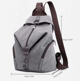 Blue Women's Vintage Canvas Backpack Casual Daypack Retro College School Bag Large Capacity Rucksack for Travel Work & Daily Use - RnR Galore