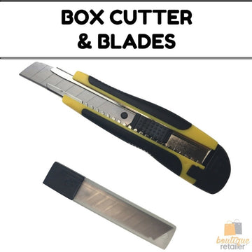BOX CUTTER & BLADES Knife Retractable Blade Snap Off Razor 18mm Durable Opener - RnR Galore