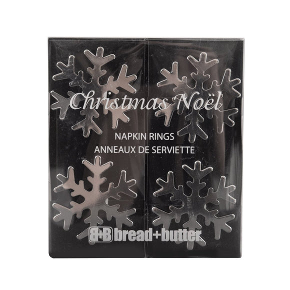 Bread and Butter Napkin Rings - Snow Flake - 4 Pack - RnR Galore