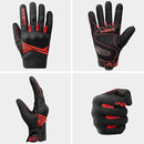 Breathable Mesh Motorcycle Gloves Touchscreen with TPR Palm Pad Hard Knuckle - Red - Large - RnR Galore