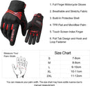 Breathable Mesh Motorcycle Gloves Touchscreen with TPR Palm Pad Hard Knuckle - Red - Medium - RnR Galore