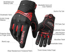 Breathable Mesh Motorcycle Gloves Touchscreen with TPR Palm Pad Hard Knuckle - Red - Small - RnR Galore