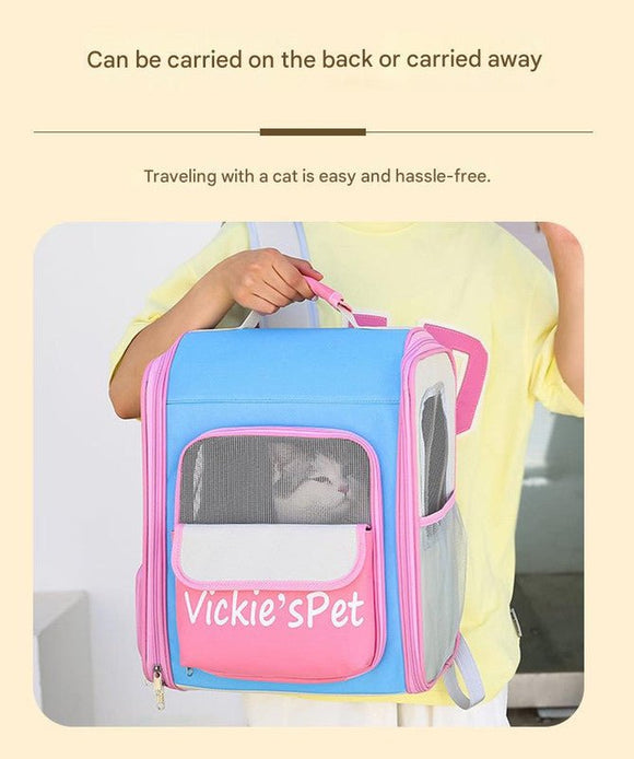 Breathable Pet Carrier Backpack - Large Capacity, Multiple Windows, Oxford Cloth(green) - RnR Galore
