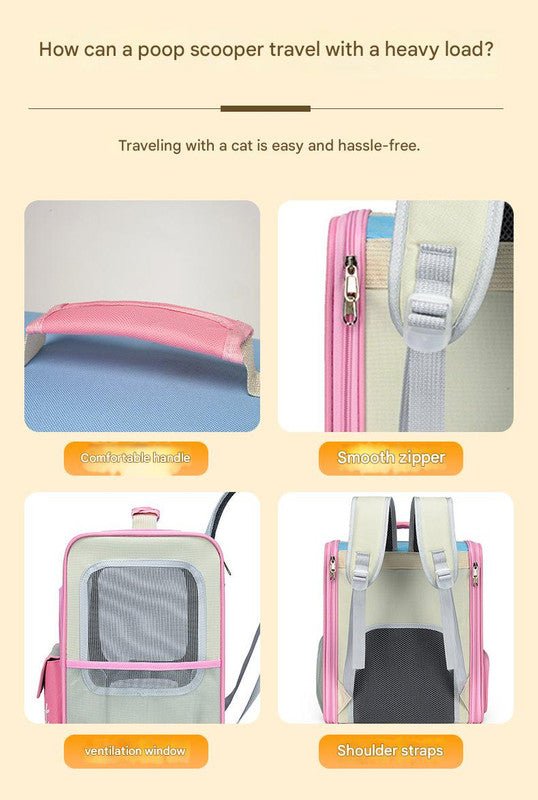 Breathable Pet Carrier Backpack - Large Capacity, Multiple Windows, Oxford Cloth(orange) - RnR Galore