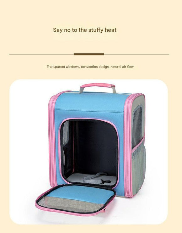 Breathable Pet Carrier Backpack - Large Capacity, Multiple Windows, Oxford Cloth(pink) - RnR Galore