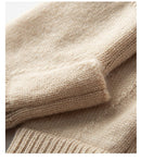 Brown Color Block Cashmere Fingerless Gloves for Women Autumn Winter Outdoor Cold Protection Warm Knitted Gloves - RnR Galore