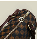 Brown leopard print Stylish PU Leather Boston Bag - Elegant Retro Single Shoulder Crossbody Handbag for Women - RnR Galore